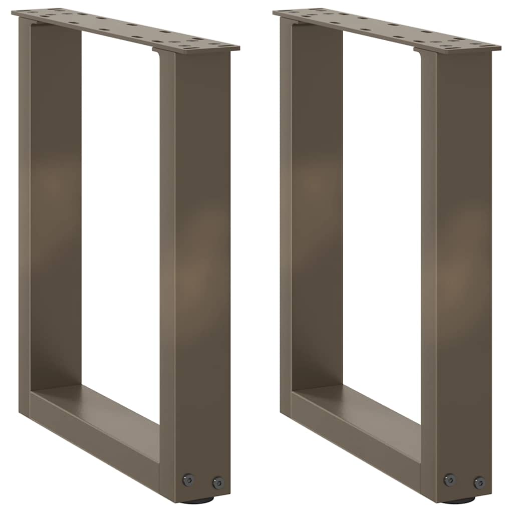 Natural Steel U-Shaped Coffee Table Legs 2 pcs, Adjustable 28x42-43 cm
