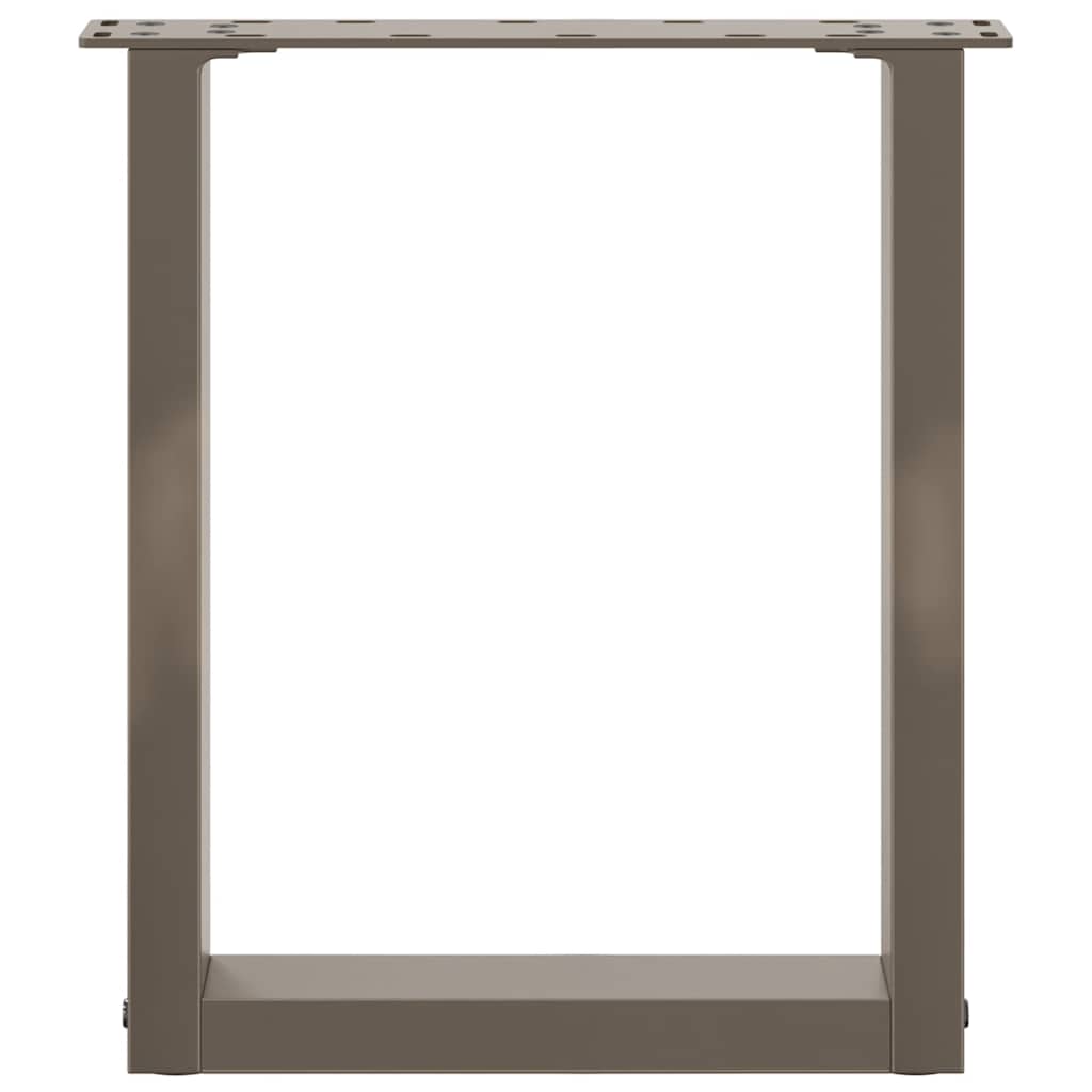 Natural Steel U-Shaped Coffee Table Legs 2 pcs, Adjustable 28x42-43 cm