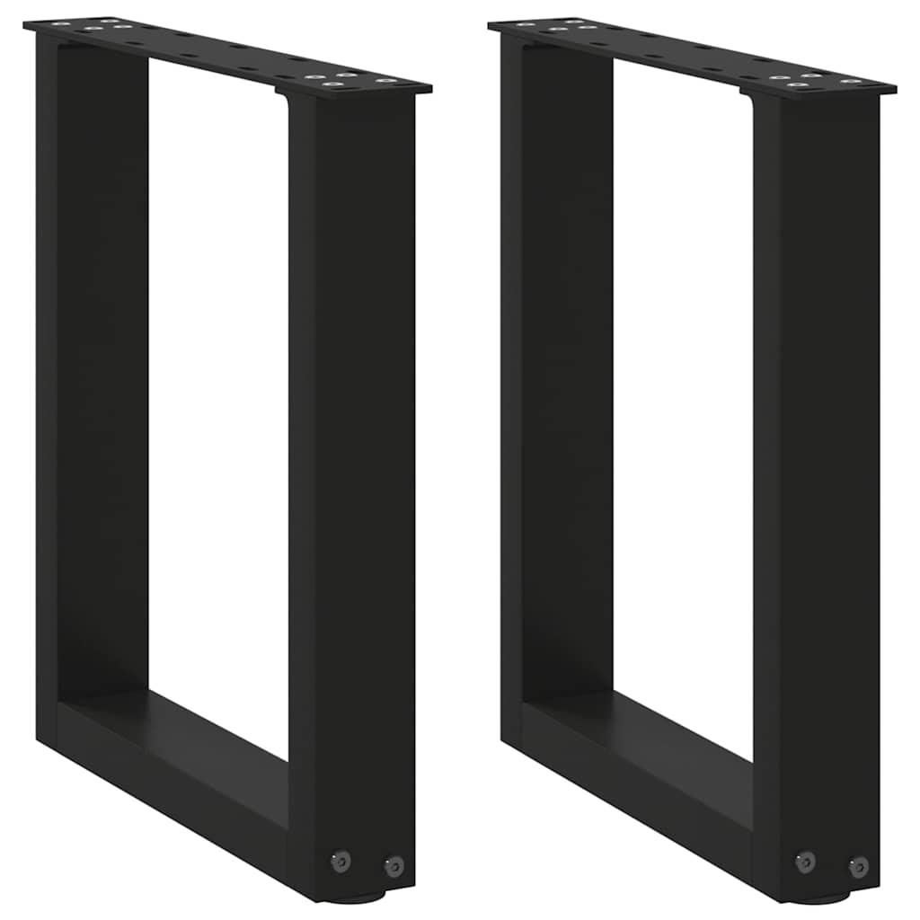 Steel U-Shaped Coffee Table Legs 2 pcs, Black 38x(42-43)cm