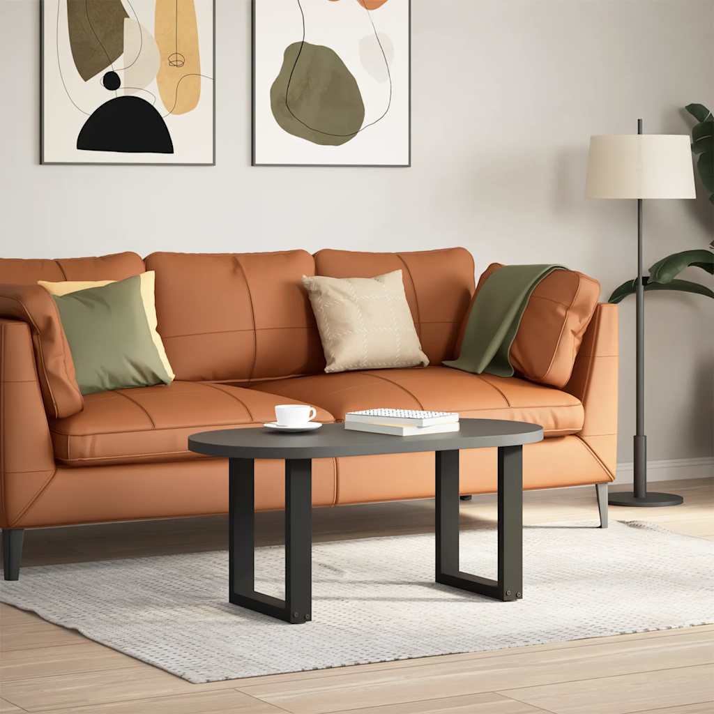 Steel U-Shaped Coffee Table Legs 2 pcs, Black 38x(42-43)cm