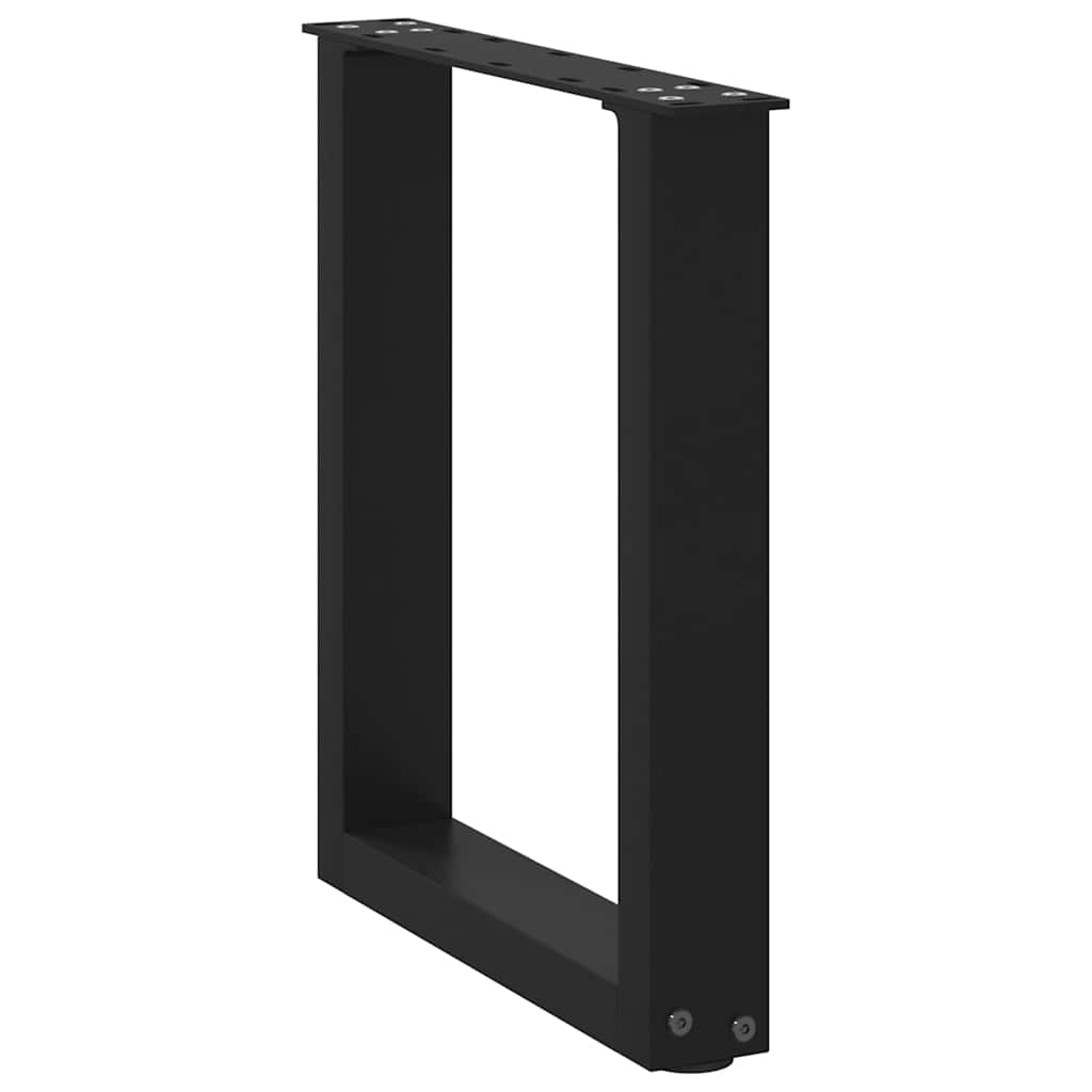 Steel U-Shaped Coffee Table Legs 2 pcs, Black 38x(42-43)cm