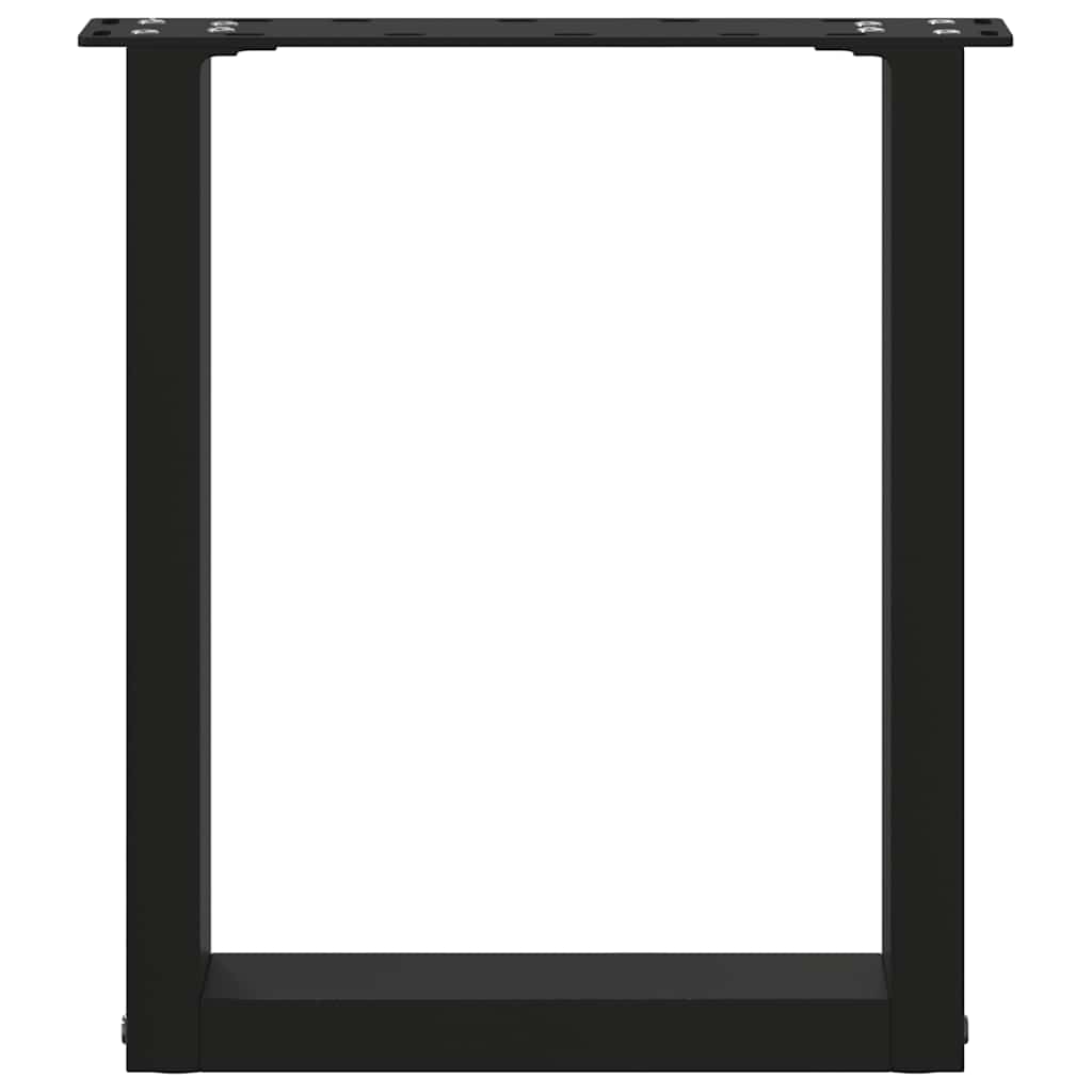 Steel U-Shaped Coffee Table Legs 2 pcs, Black 38x(42-43)cm
