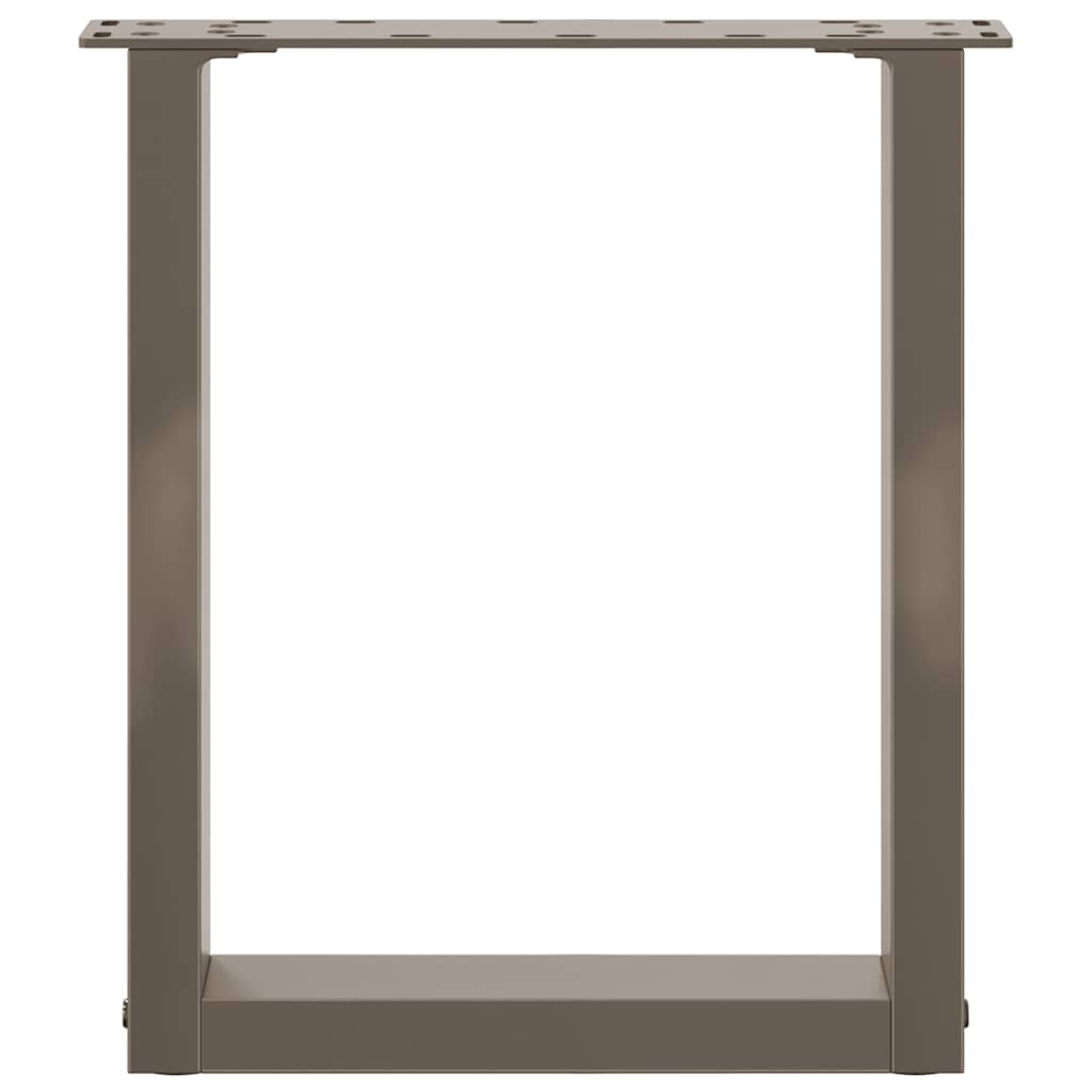 Natural Steel U-Shaped Coffee Table Legs, 2 pcs, Adjustable Height