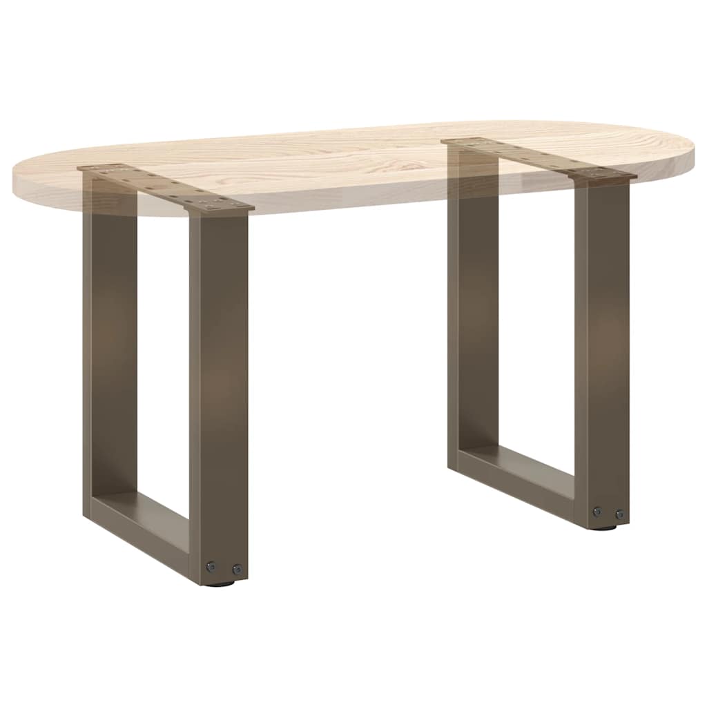 Natural Steel U-Shaped Coffee Table Legs, 2 pcs, Adjustable Height