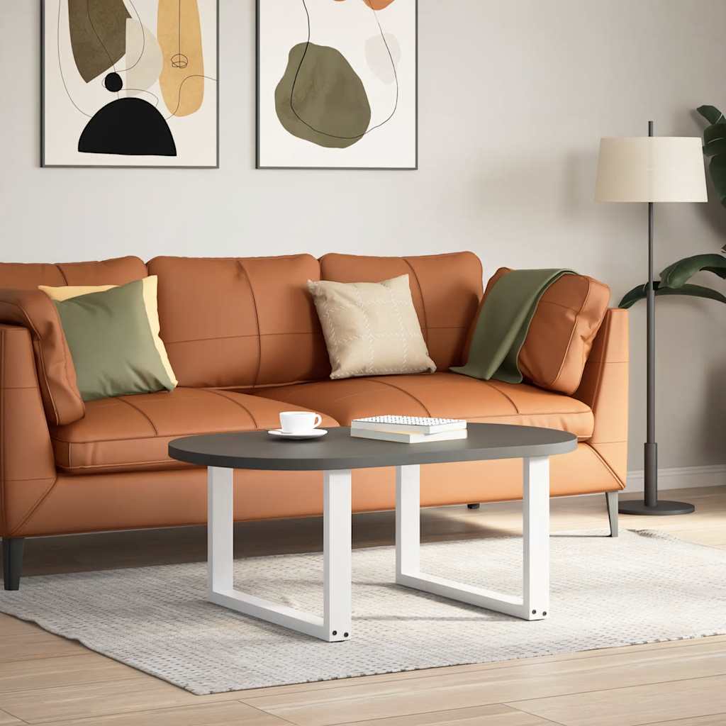 White U-Shaped Steel Coffee Table Legs, 2 Pack, 60x(42-43) cm