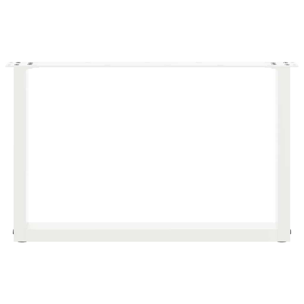 White U-Shaped Steel Coffee Table Legs, 2 Pack, 60x(42-43) cm