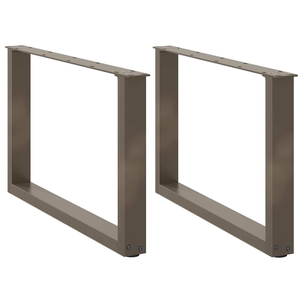 Natural Steel U-Shaped Coffee Table Legs, 2 Pcs, Adjustable 60 cm