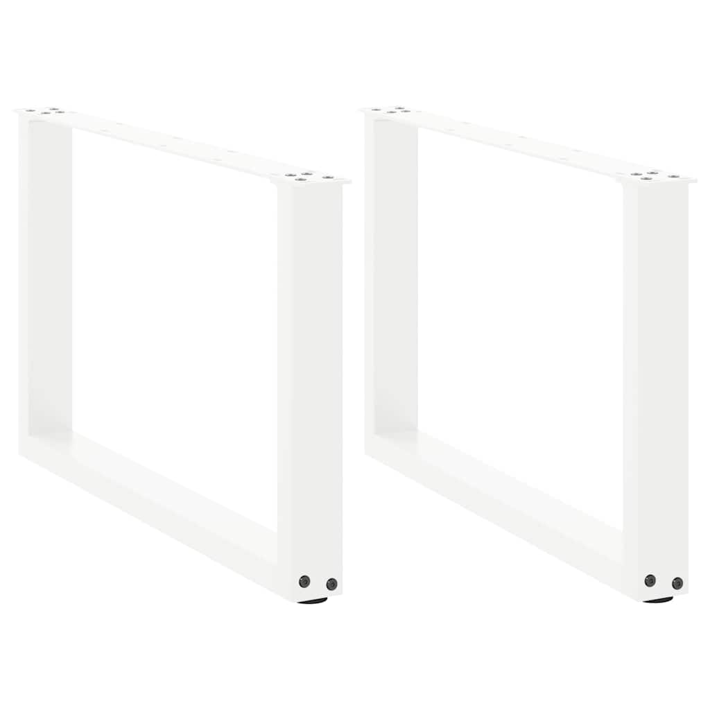 White U-Shaped Steel Coffee Table Legs, 2 Pcs, 70x(42-43) cm