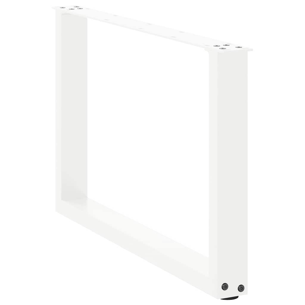 White U-Shaped Steel Coffee Table Legs, 2 Pcs, 70x(42-43) cm