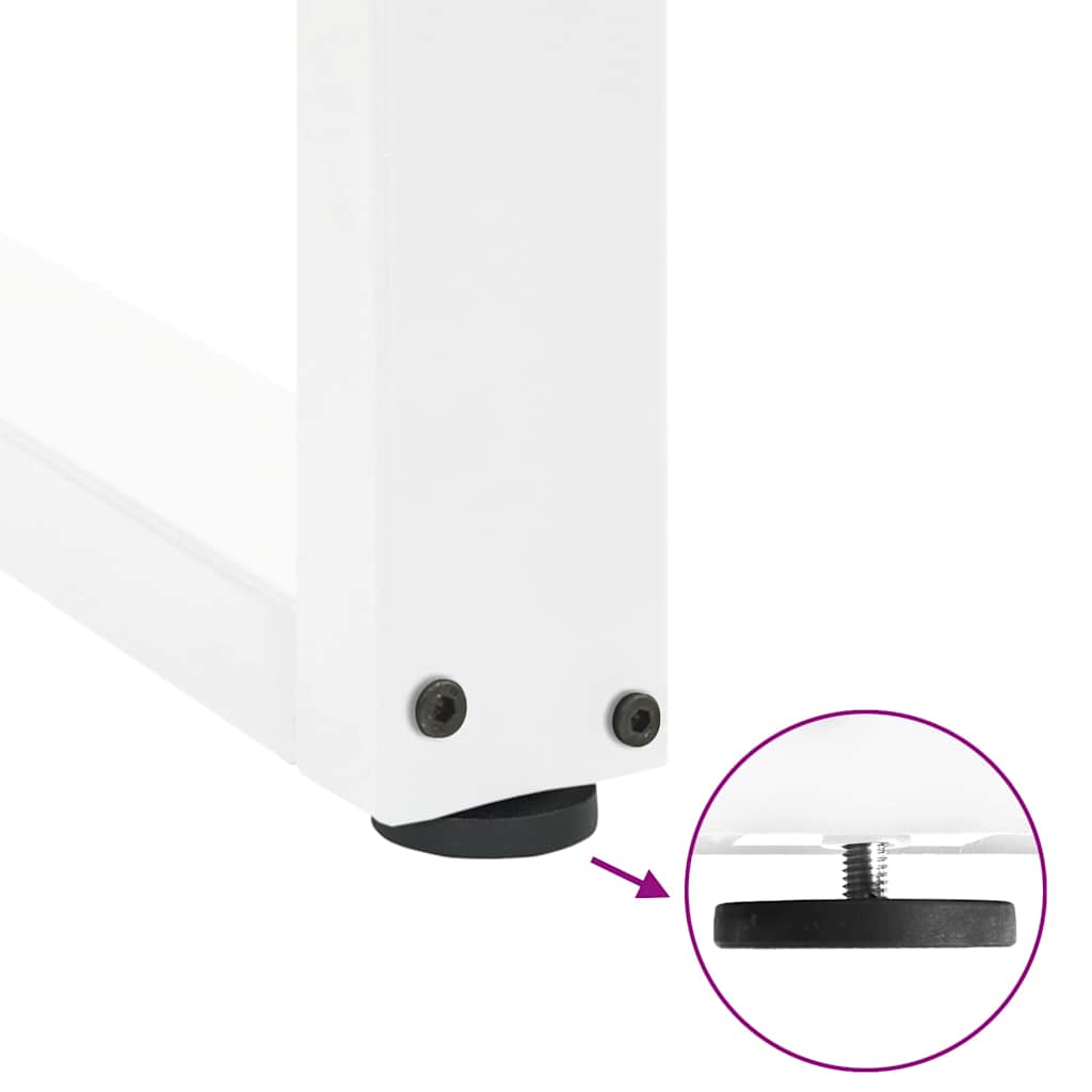 White U-Shaped Steel Coffee Table Legs, 2 Pcs, 70x(42-43) cm