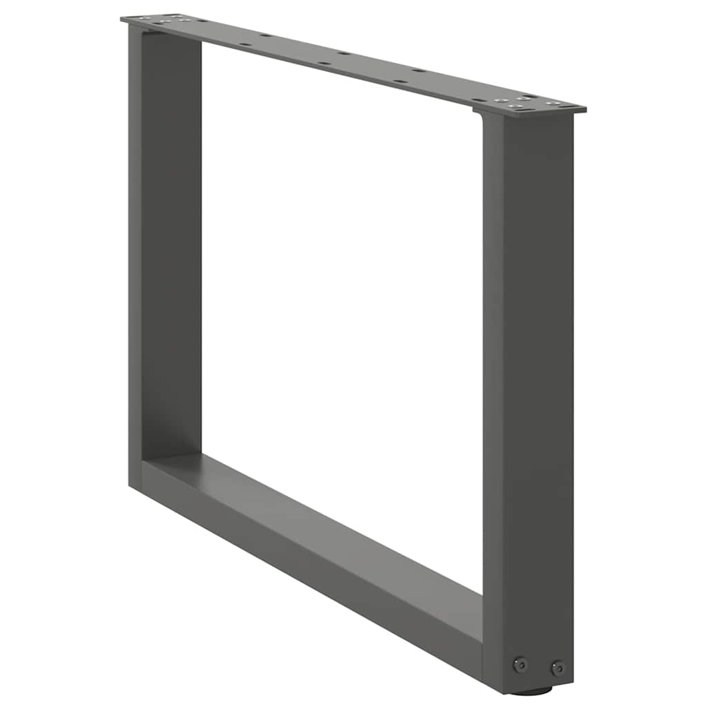 Anthracite Steel U-Shaped Coffee Table Legs, 70x(42-43) cm, 2 Pcs