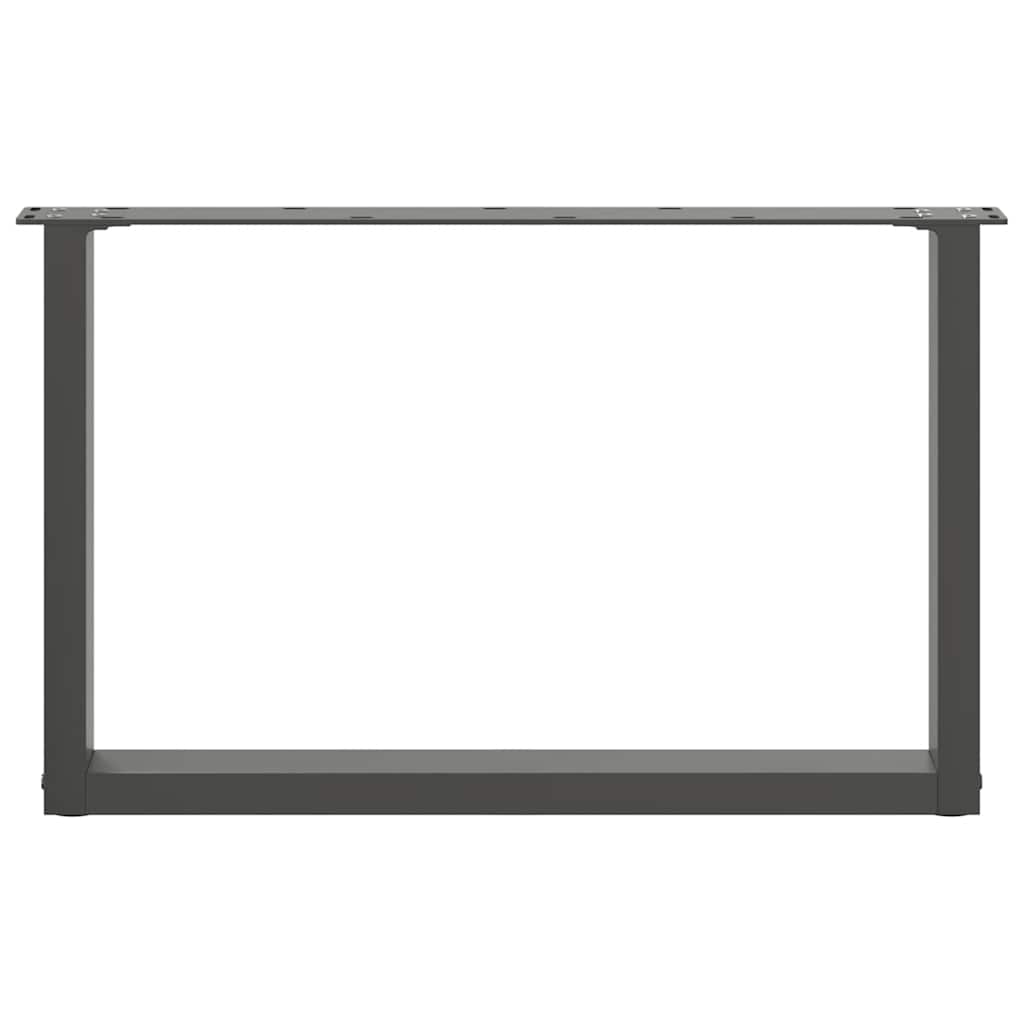 Anthracite Steel U-Shaped Coffee Table Legs, 70x(42-43) cm, 2 Pcs