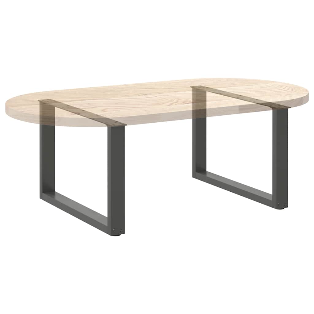 Anthracite Steel U-Shaped Coffee Table Legs, 70x(42-43) cm, 2 Pcs