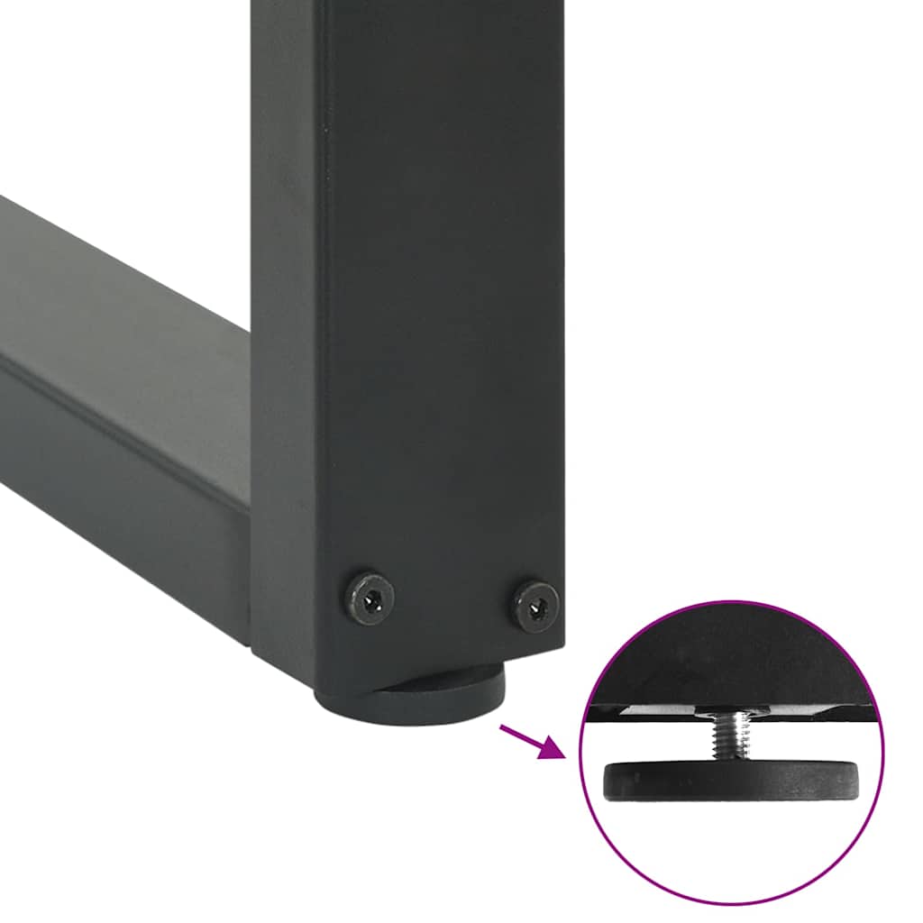 Anthracite Steel U-Shaped Coffee Table Legs, 70x(42-43) cm, 2 Pcs