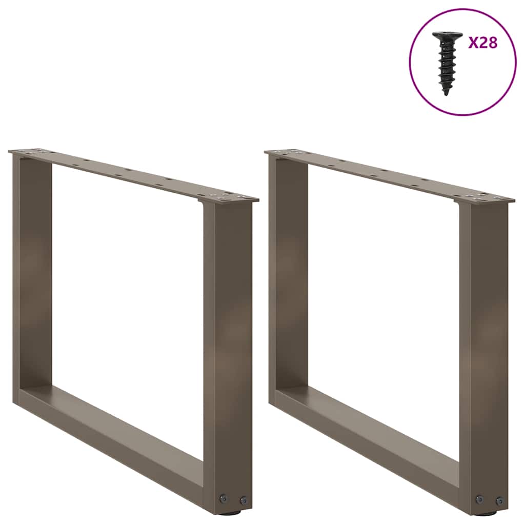 Natural Steel U-Shaped Coffee Table Legs, 2 pcs, 70x42-43 cm