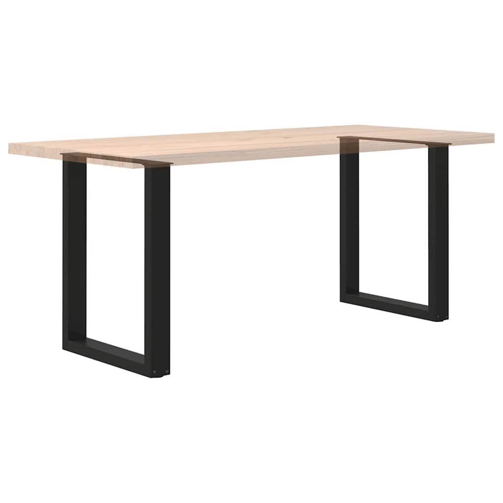 Black Steel U-Shaped Dining Table Legs, 2pcs, Adjustable 60x72-73cm