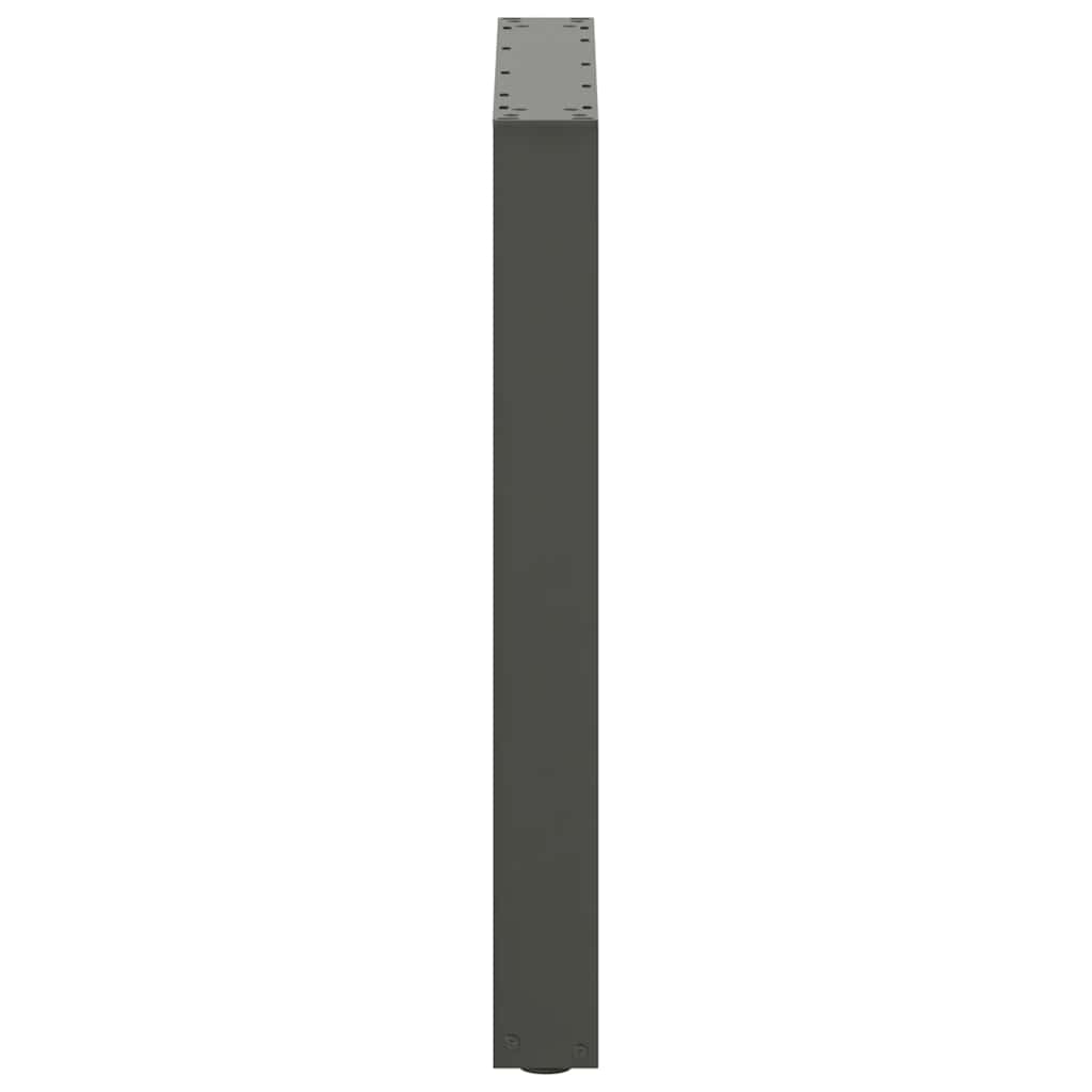 Anthracite Steel U-Shaped Dining Table Legs - 2pcs, Adjustable 60x72-73cm
