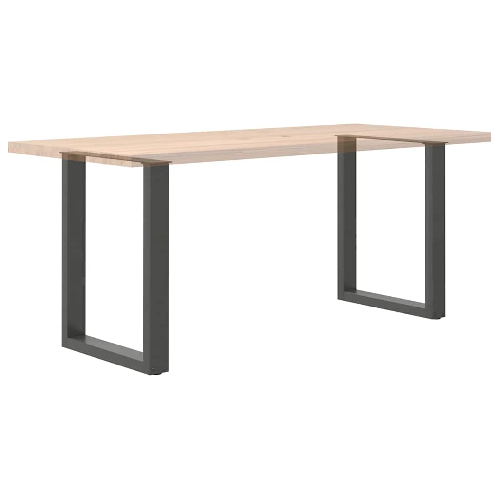 Anthracite Steel U-Shaped Dining Table Legs - 2pcs, Adjustable 60x72-73cm