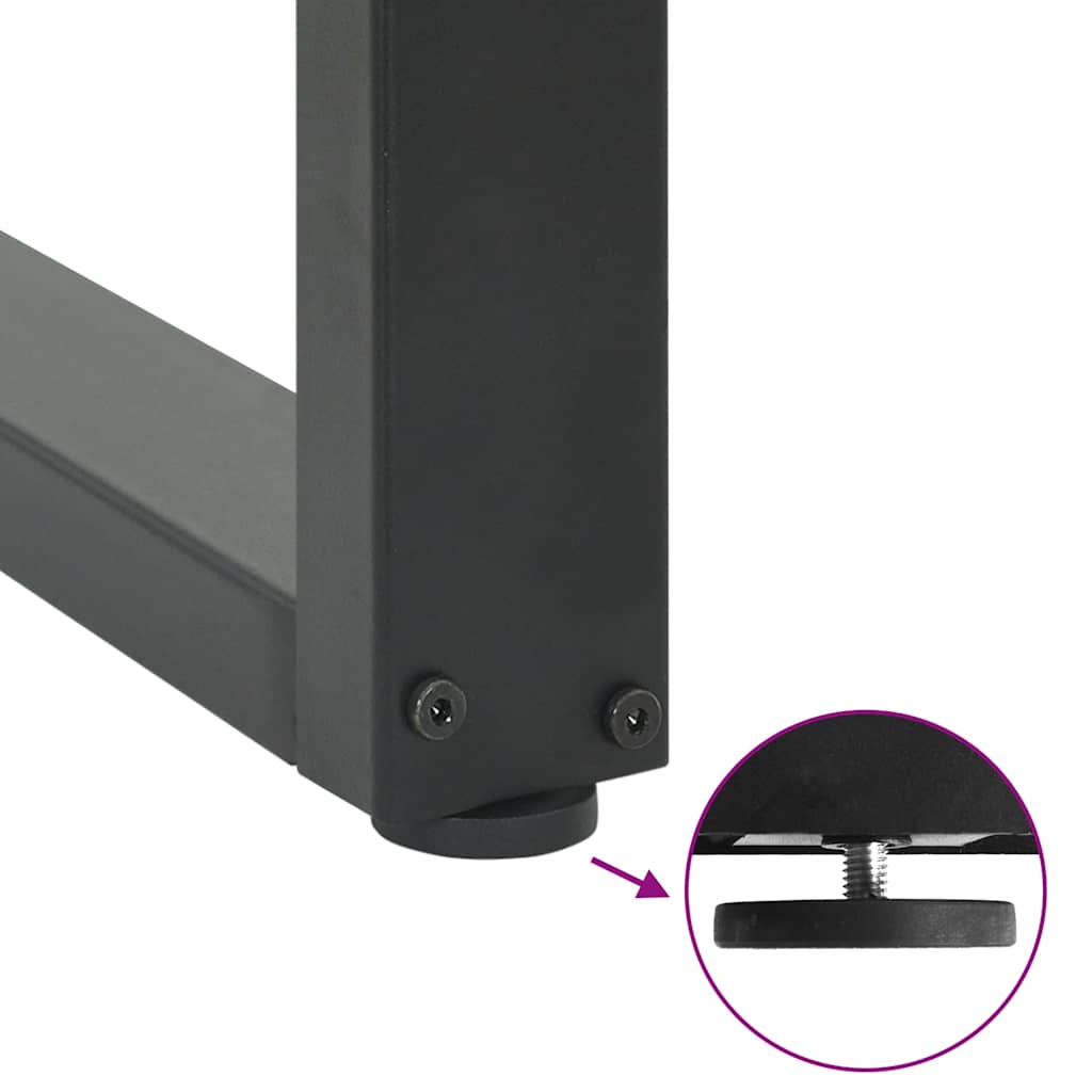 Anthracite U-Shaped Steel Dining Table Legs, 2 pcs, Adjustable Height