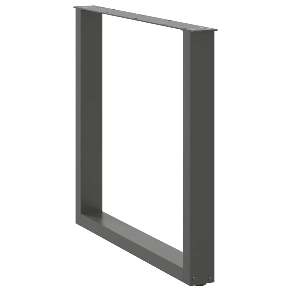 Anthracite Steel U-Shaped Dining Table Legs 2pcs 80x72-73cm