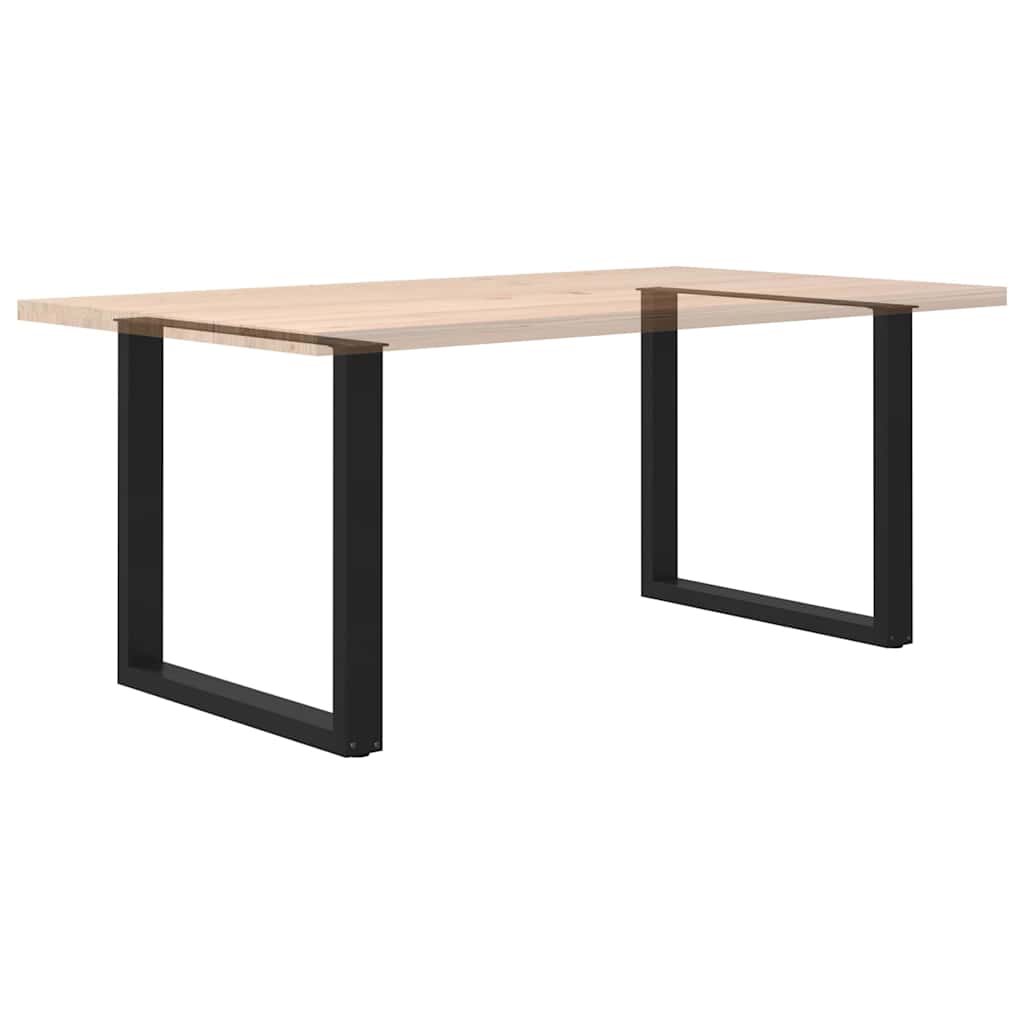 Black Steel U-Shaped Dining Table Legs, Adjustable Height, 2 Pcs