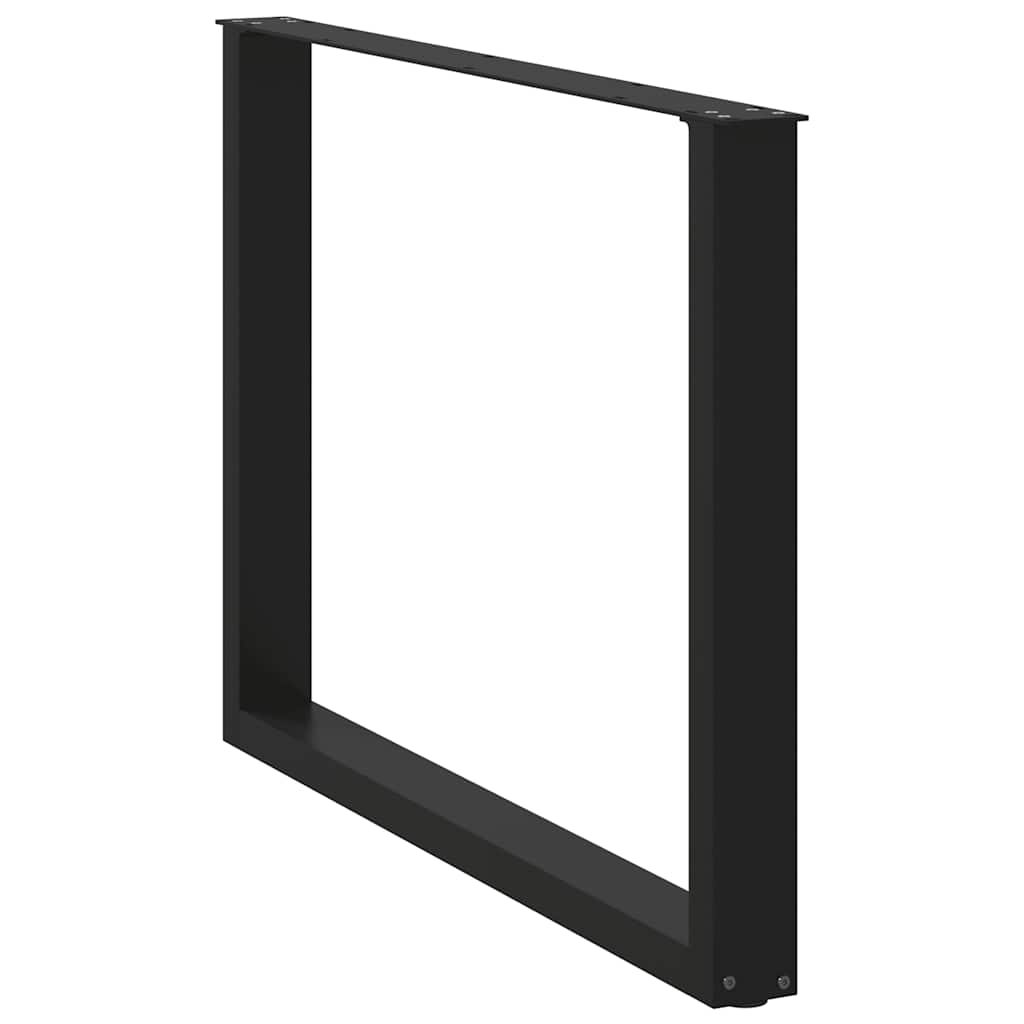 Dining Table Legs U-Shaped 2 pcs Black 100x(72-73) cm Steel