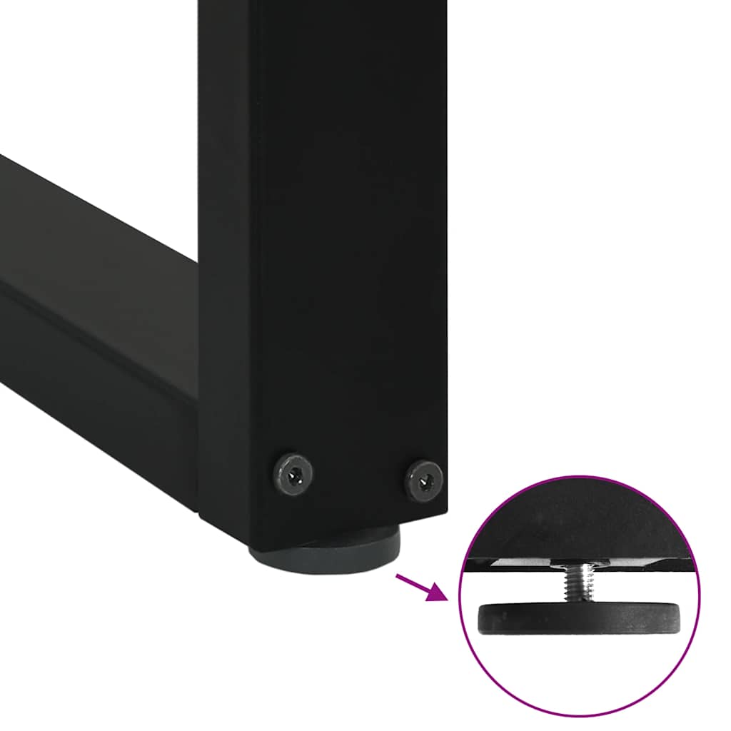 Dining Table Legs U-Shaped 2 pcs Black 100x(72-73) cm Steel