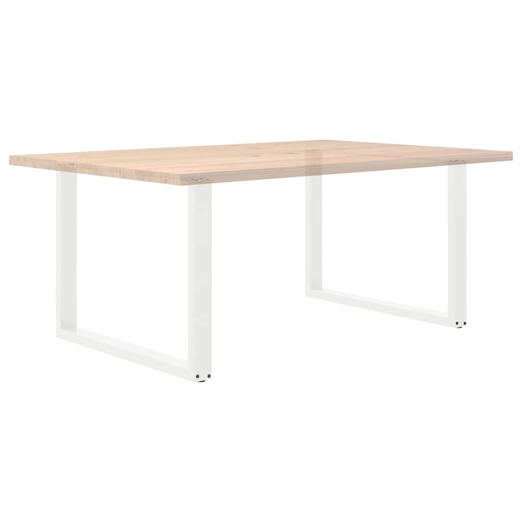 White U-Shaped Steel Dining Table Legs 2 pcs - Adjustable 100x72-73 cm