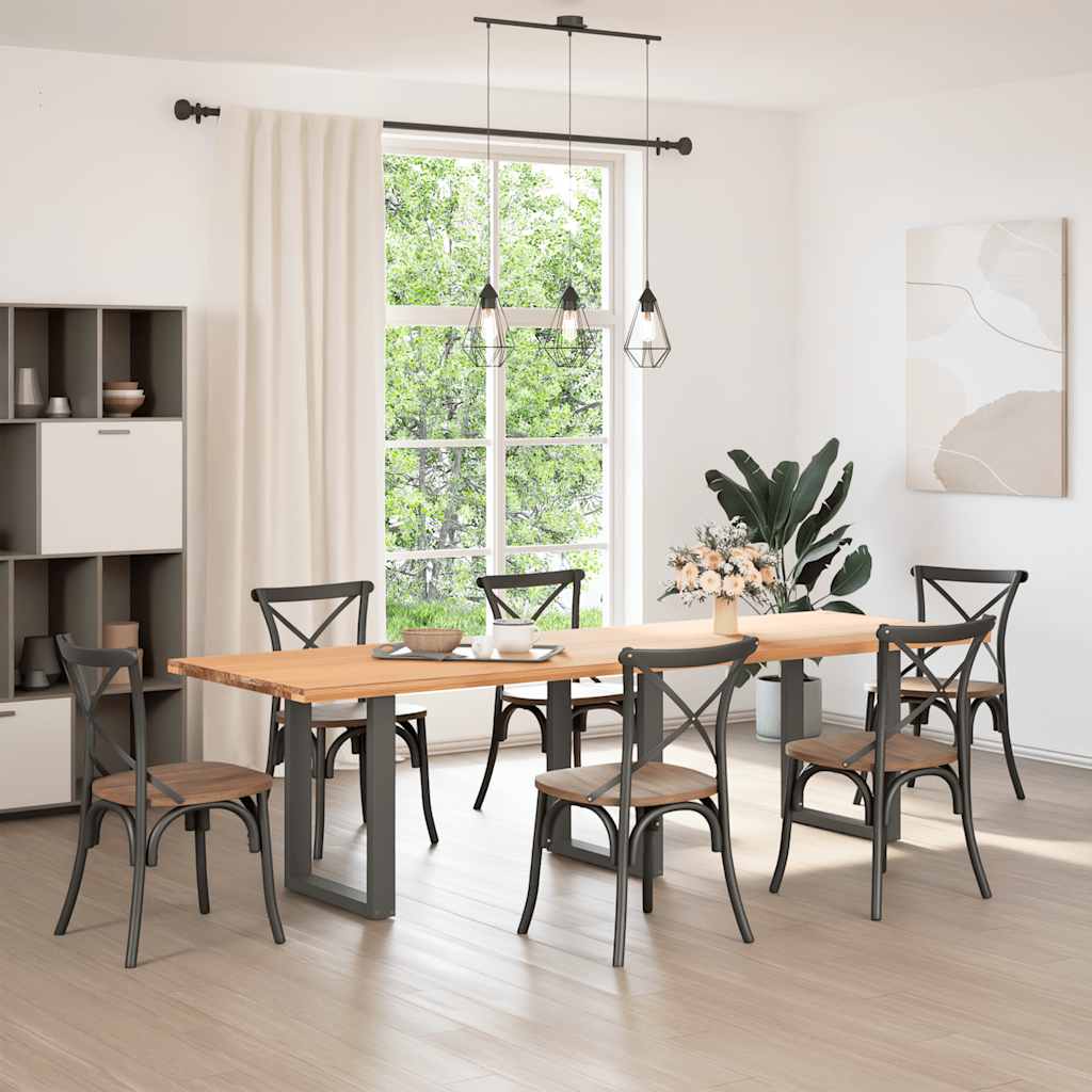 Steel U-Shaped Dining Table Legs, Anthracite, Set of 3, 70x73cm