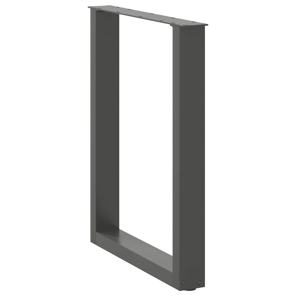 Steel U-Shaped Dining Table Legs, Anthracite, Set of 3, 70x73cm