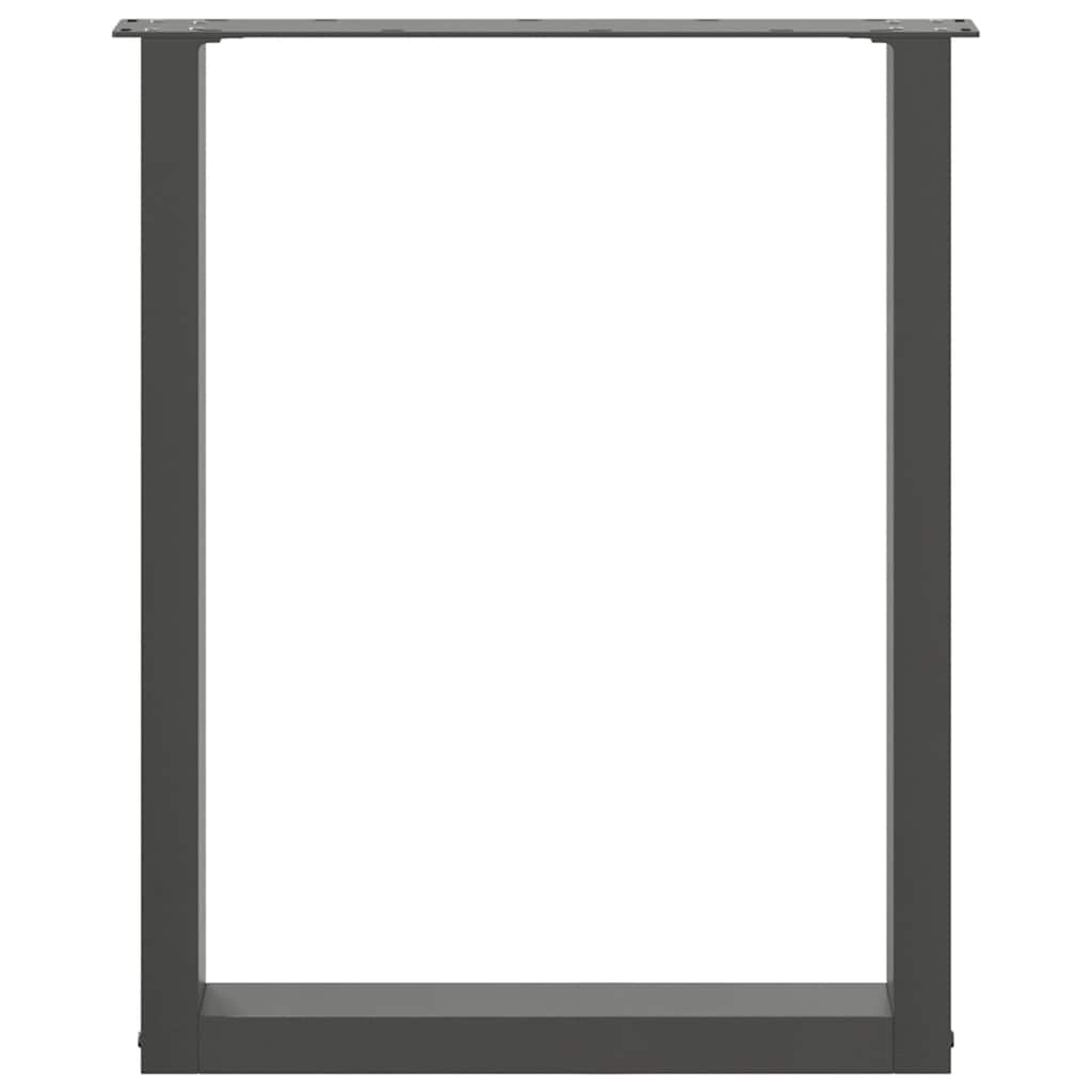 Steel U-Shaped Dining Table Legs, Anthracite, Set of 3, 70x73cm