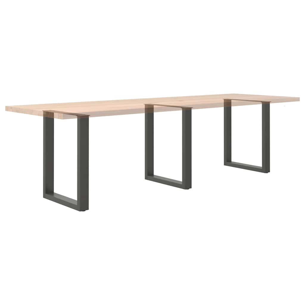 Steel U-Shaped Dining Table Legs, Anthracite, Set of 3, 70x73cm