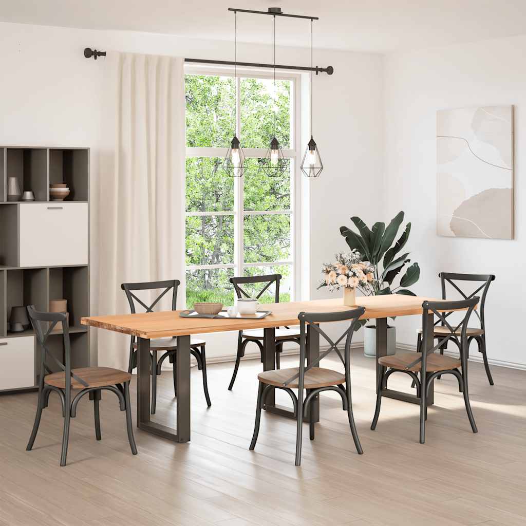 Natural Steel U-Shaped Dining Table Legs, 3pcs, Adjustable 70x72-73cm
