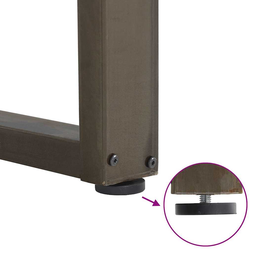 Natural Steel U-Shaped Dining Table Legs, 3pcs, Adjustable 70x72-73cm