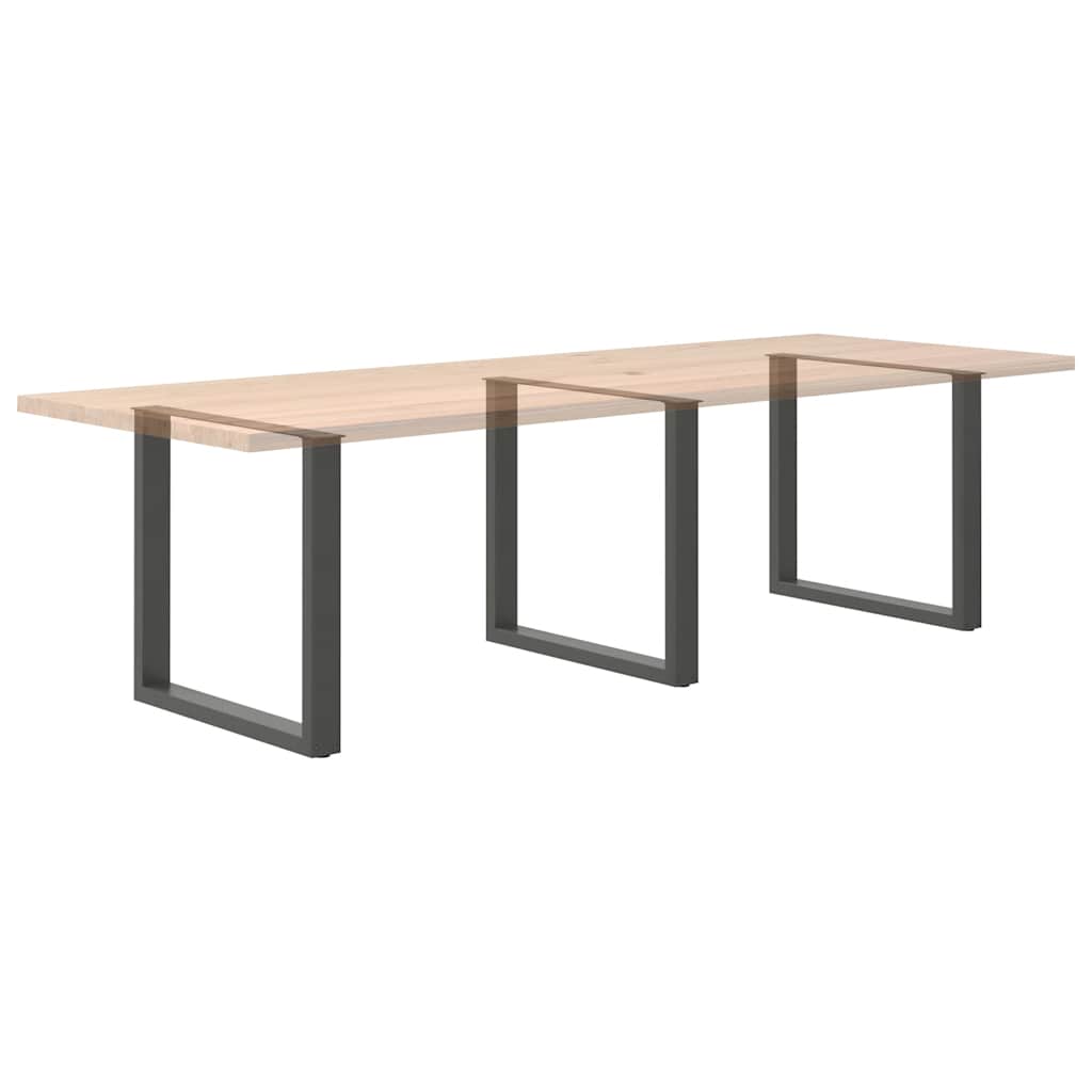 Anthracite U-Shaped Steel Dining Table Legs 3 pcs 80x(72-73) cm