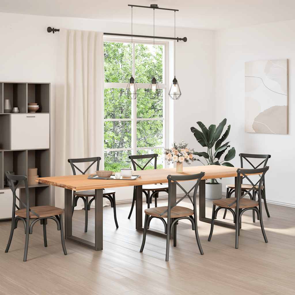 Natural Steel U-Shaped Dining Table Legs, 3pcs, Adjustable 80cm