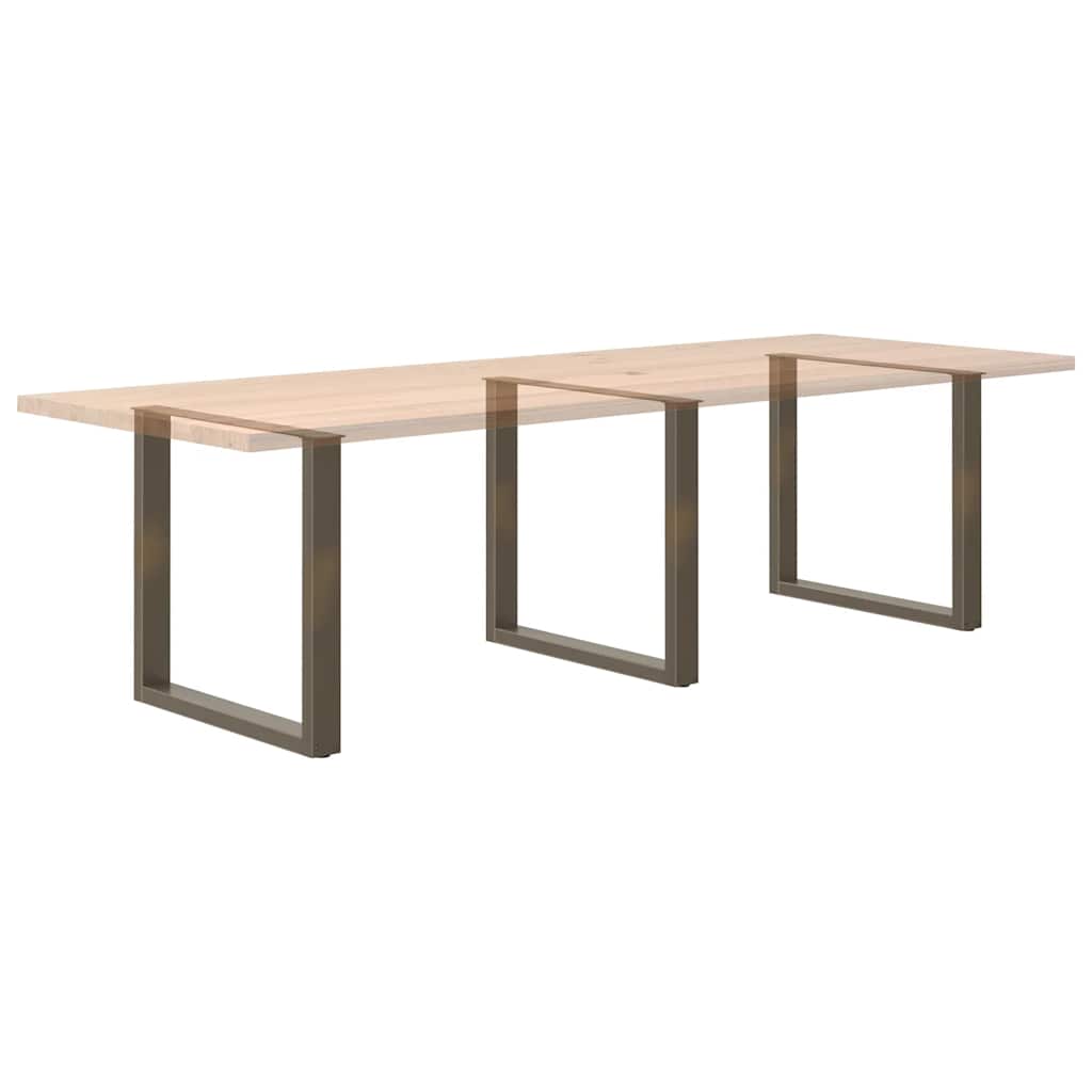 Natural Steel U-Shaped Dining Table Legs, 3pcs, Adjustable 80cm