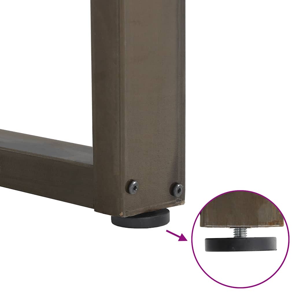 Natural Steel U-Shaped Dining Table Legs 3-Pack, 90x(72-73)cm