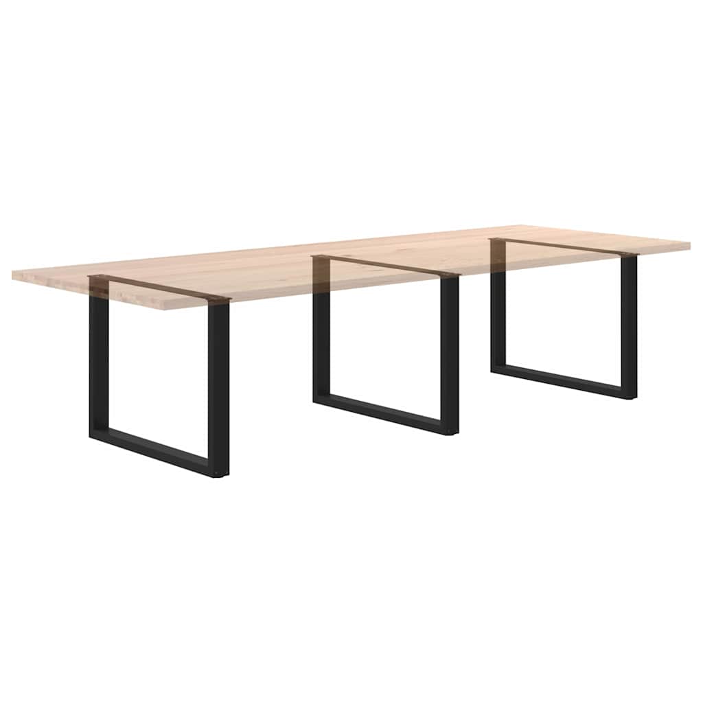 Black Steel U-Shaped Dining Table Legs 2pcs - Adjustable Height