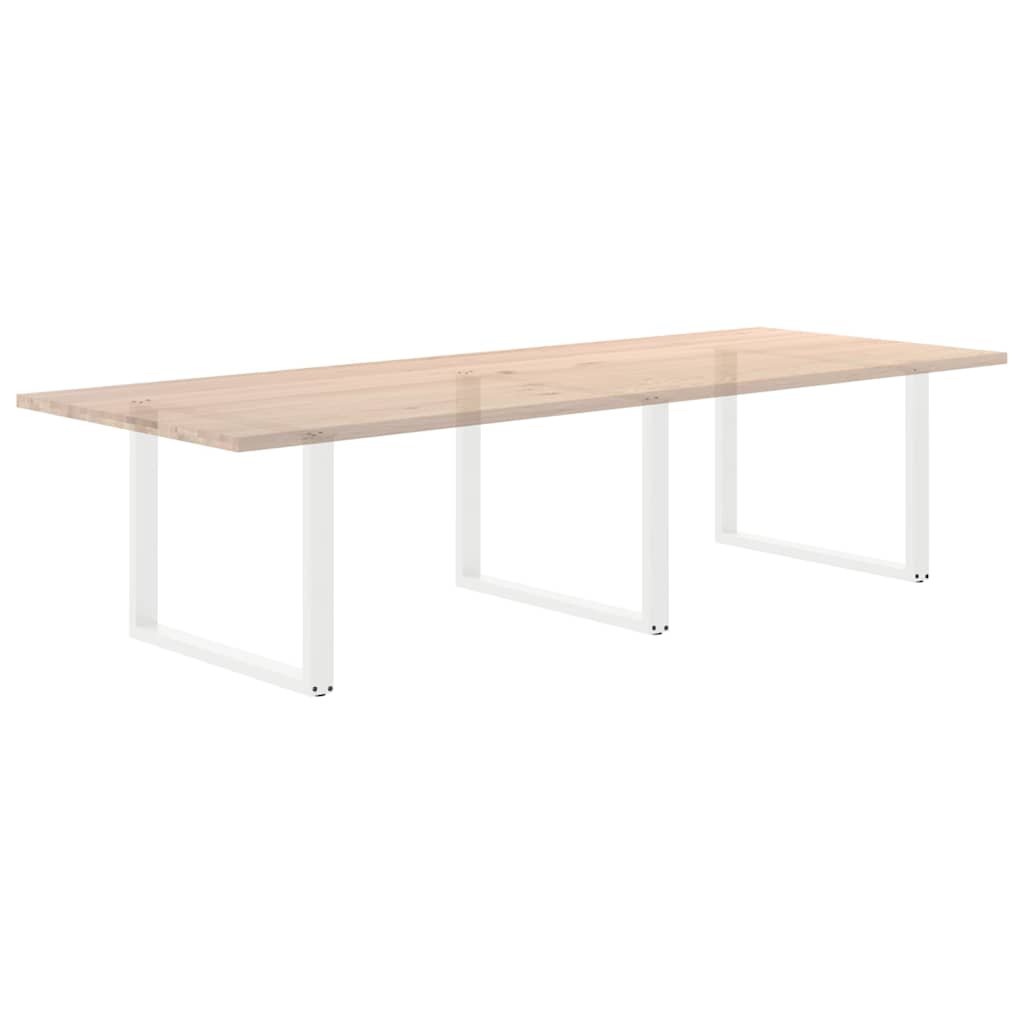 White Steel U-Shaped Dining Table Legs, 2 pcs, Adjustable 100 cm