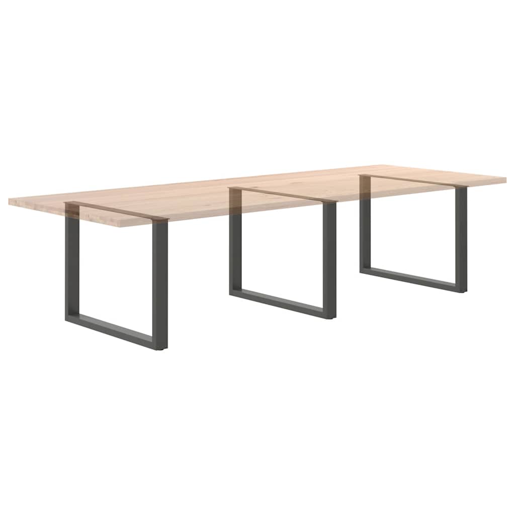 Anthracite Steel U-Shaped Dining Table Legs, 2pcs, Adjustable 100cm