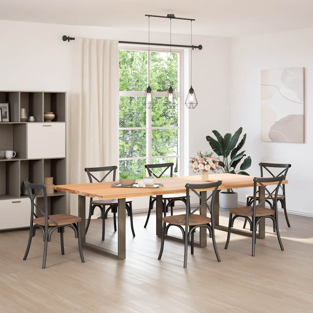 Natural Steel U-Shaped Dining Table Legs 3 pcs, Adjustable 100 cm