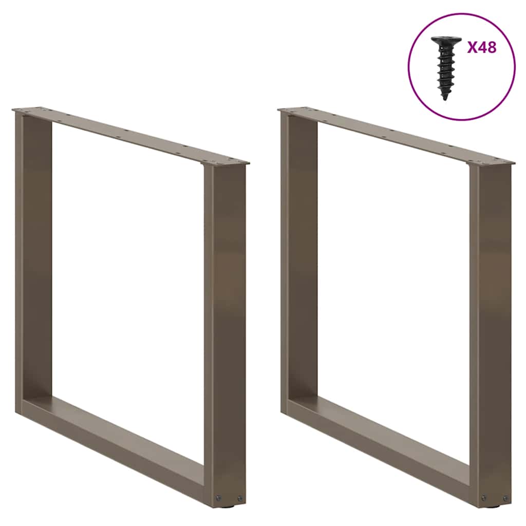 Natural Steel U-Shaped Dining Table Legs 3 pcs, Adjustable 100 cm