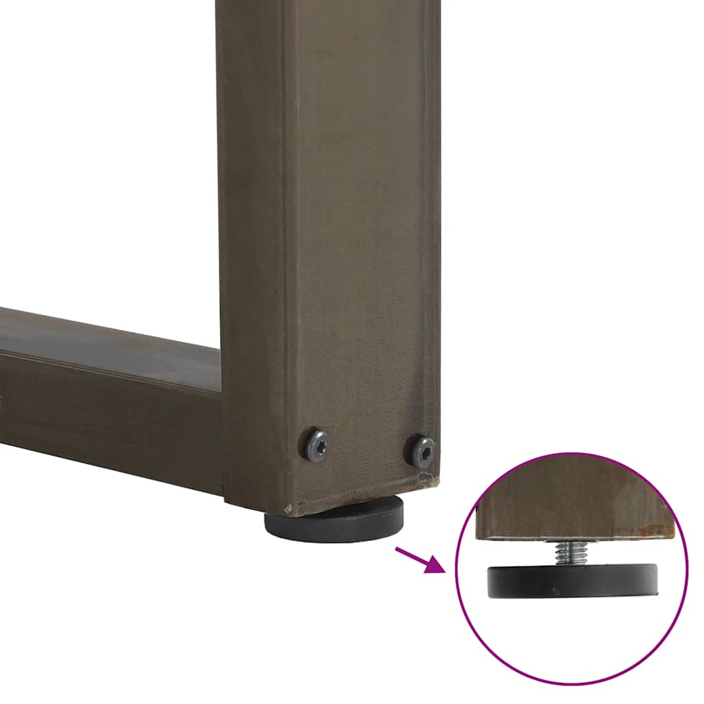 Natural Steel U-Shaped Dining Table Legs 3 pcs, Adjustable 100 cm