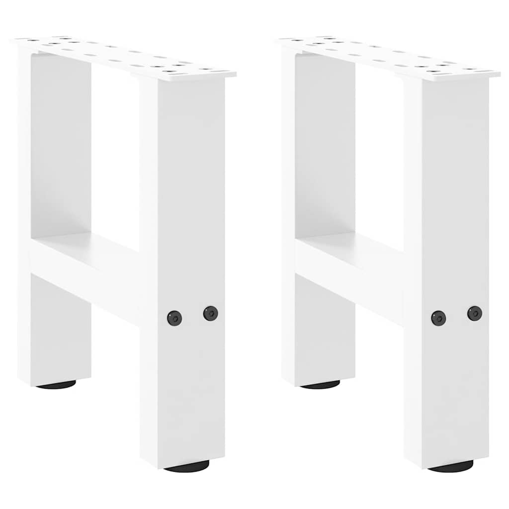 White Steel Coffee Table Legs 2 pcs, 30x(30-31) cm Durable Design