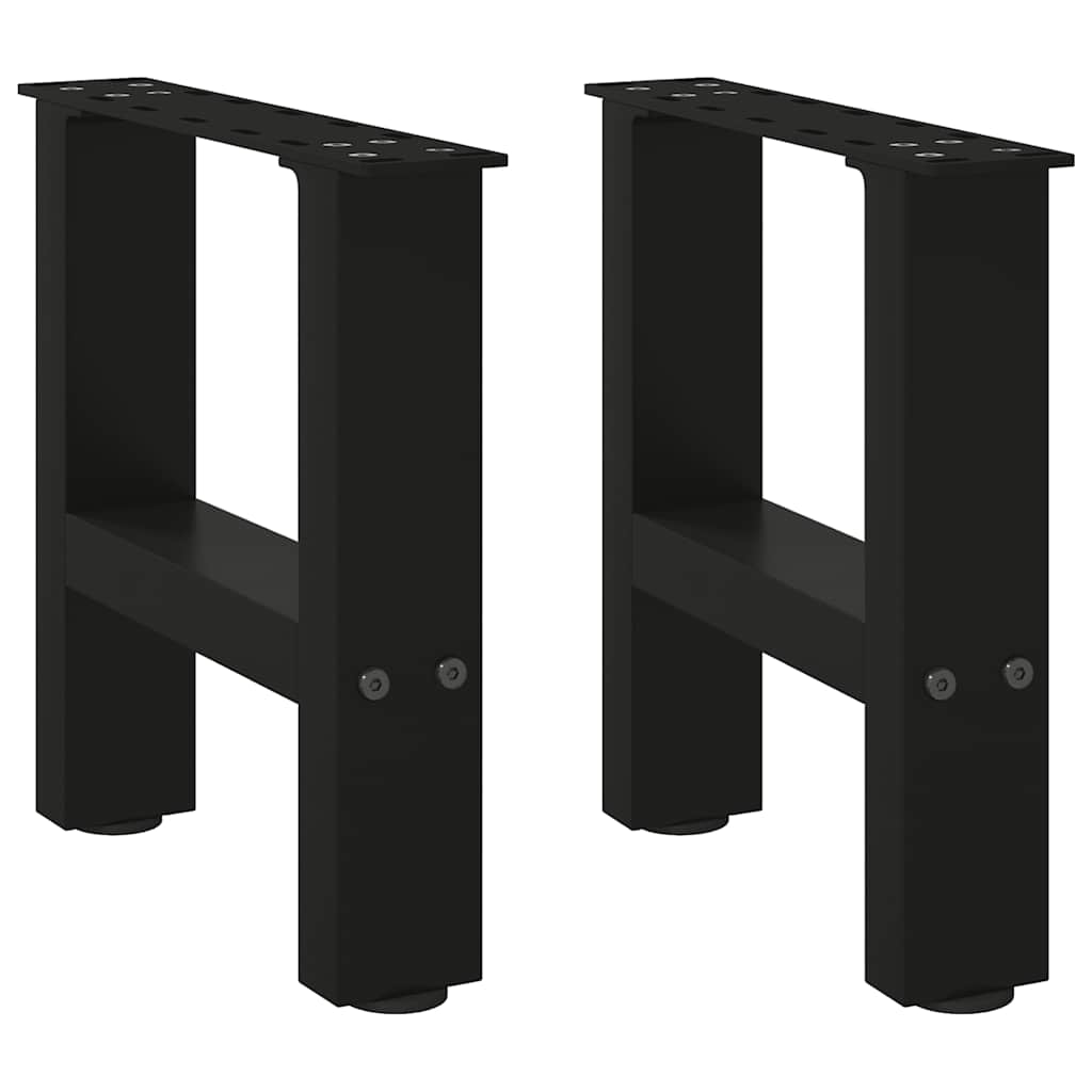Sleek Black Steel Coffee Table Legs 2 pcs 40x(30-31) cm