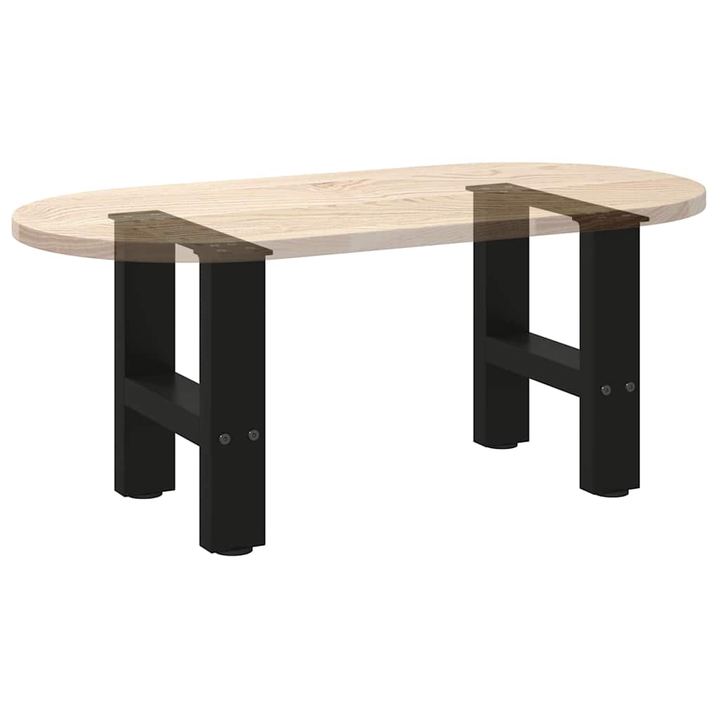 Sleek Black Steel Coffee Table Legs 2 pcs 40x(30-31) cm