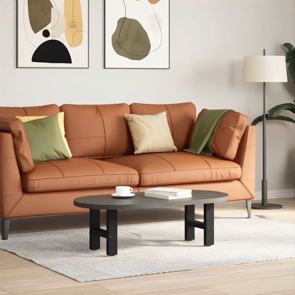 Sleek Black Steel Coffee Table Legs 2 pcs 40x(30-31) cm