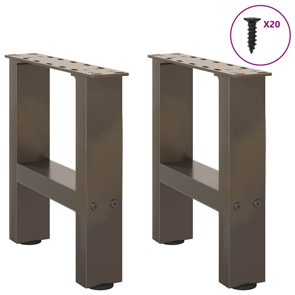Natural Steel Coffee Table Legs - Set of 2, Adjustable Height 40cm
