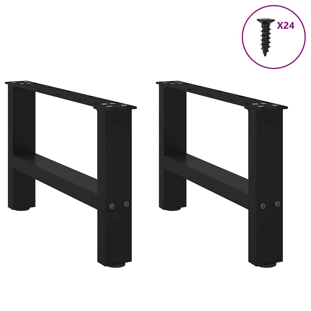 Black Steel Coffee Table Legs, 2 pcs, Adjustable 50x(30-31)cm